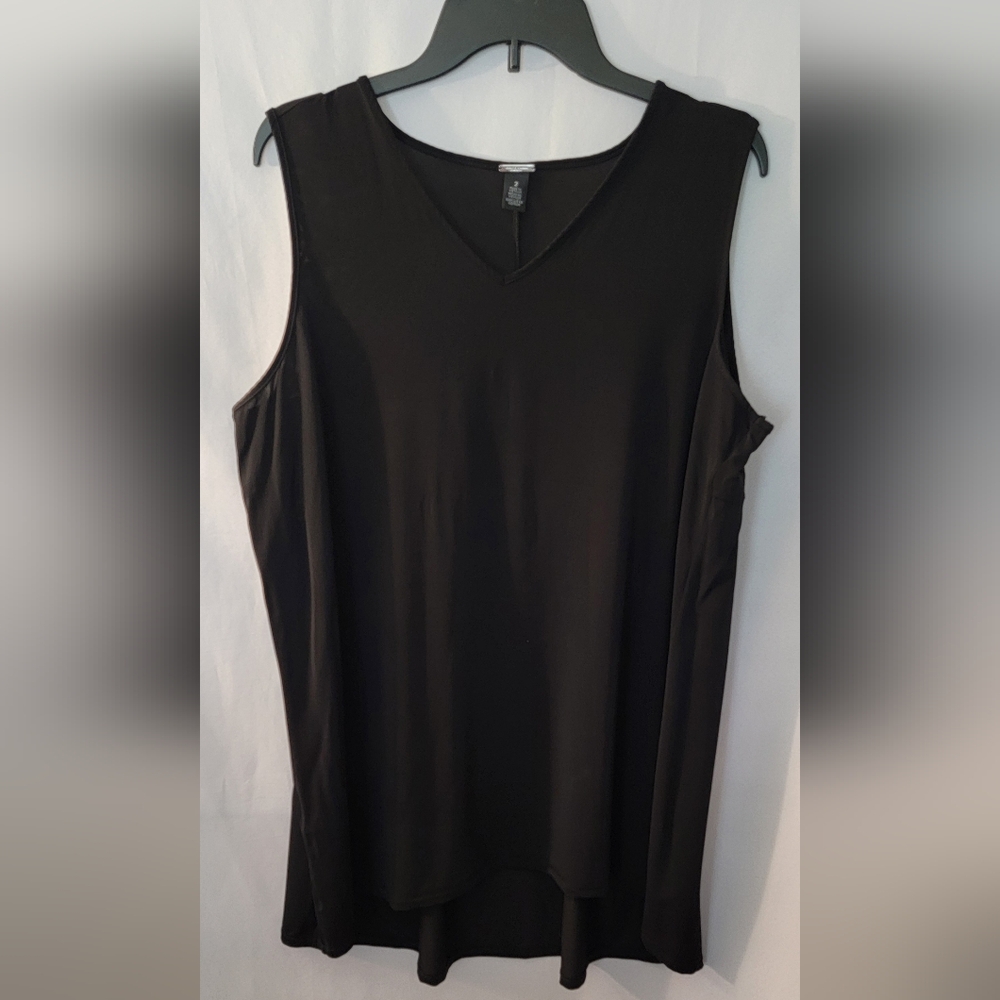 Black Label By Chico's Sleeveless Black Tank Top Size 2 Medium